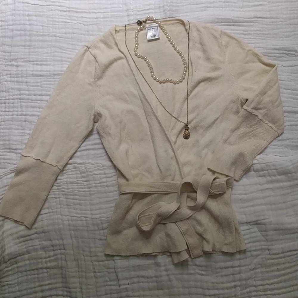 Angora ballet wrap cardigan